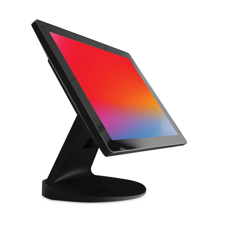 The Oxhoo ONIX 645 point of sale terminal, an ultra-thin black till with a 15 inch widescreen touchscreen