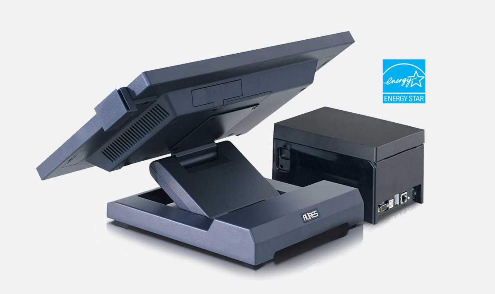 Aures Yuno EPOS terminal shown alongside its thermal receipt printer